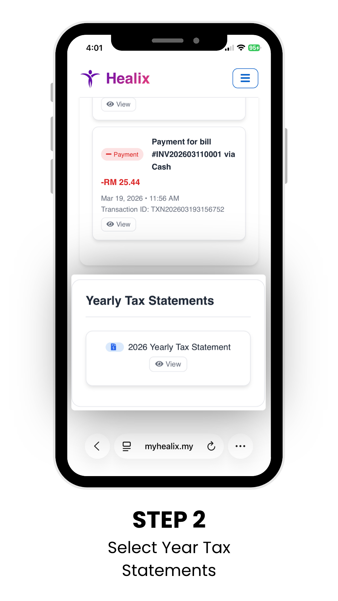 Step 2 — Pick the tax year