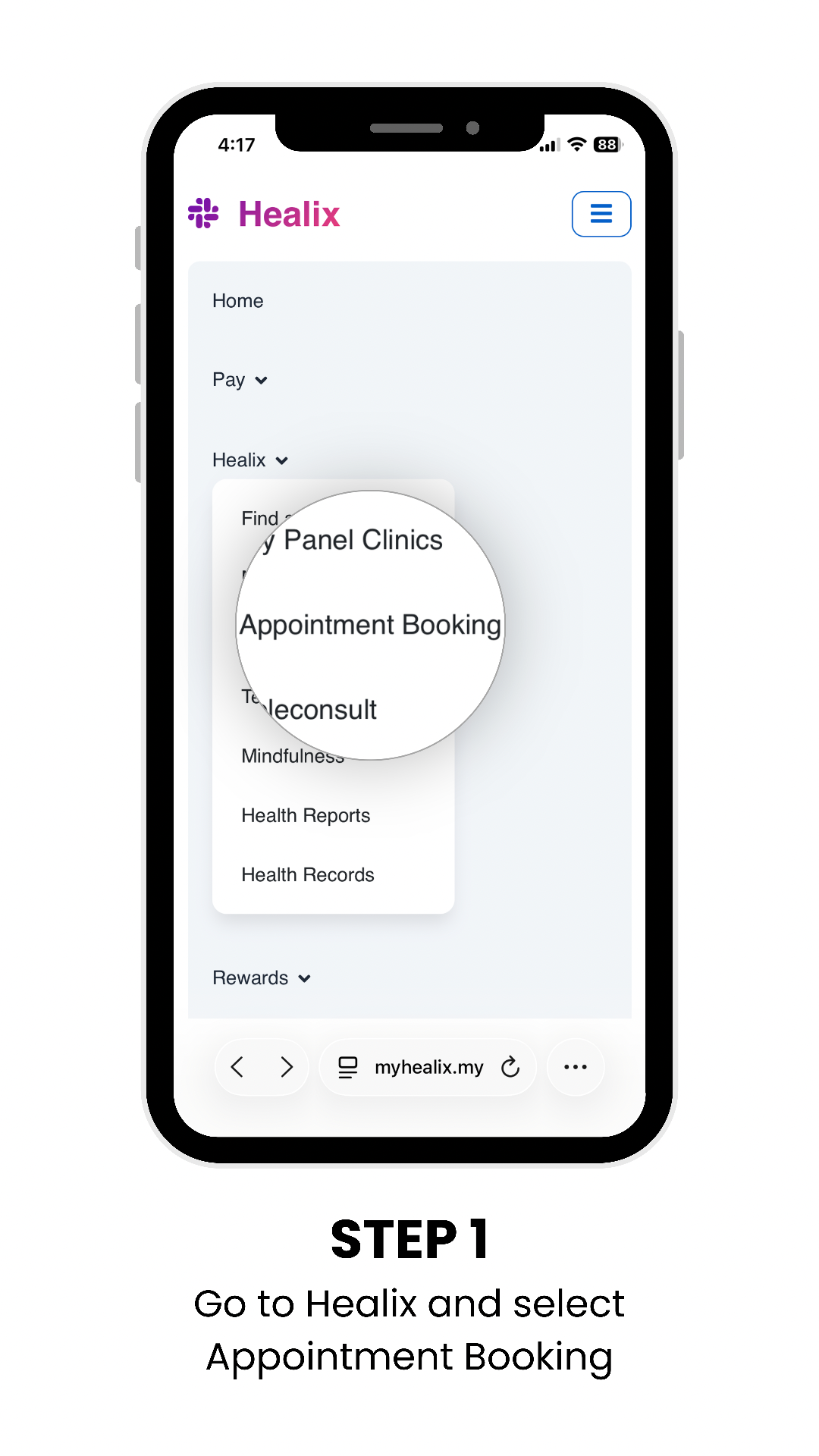 Step 1 — Choose a clinic