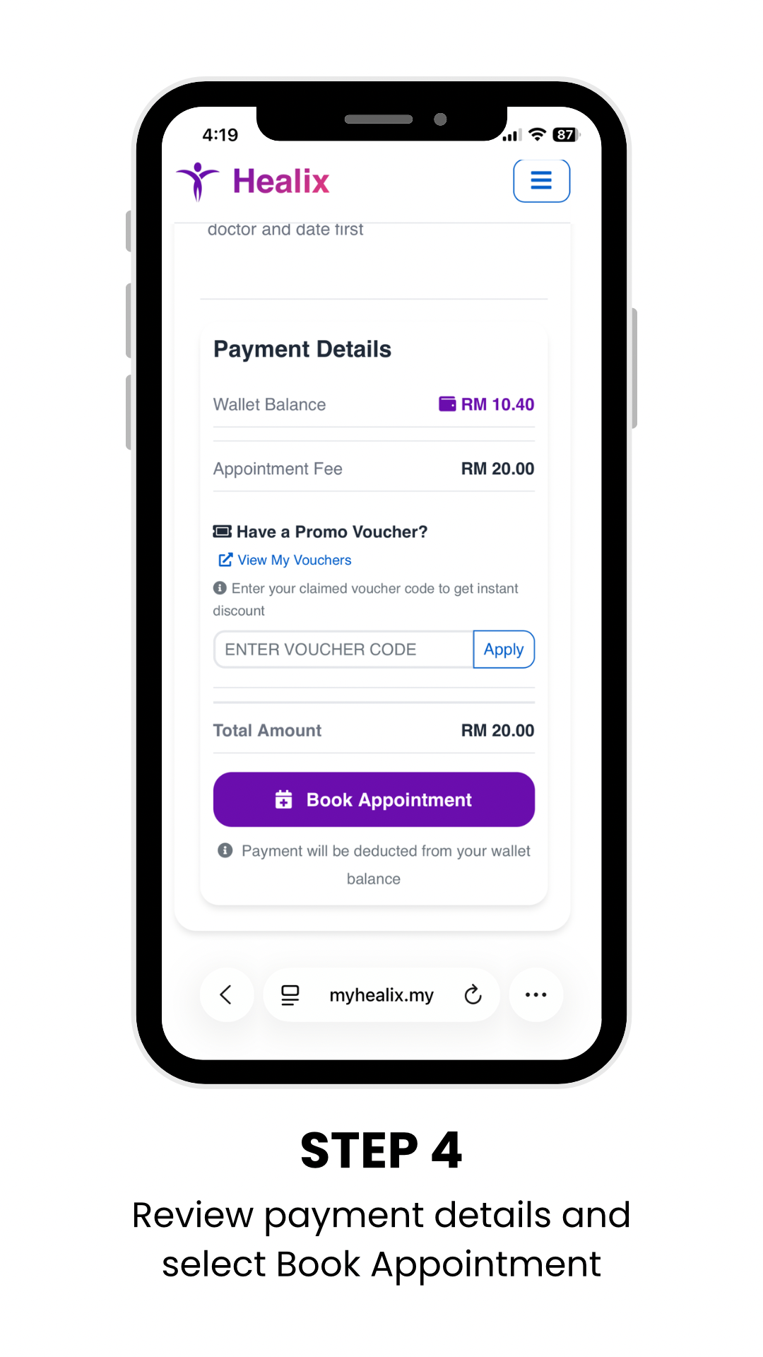 Step 4 — Confirm your booking